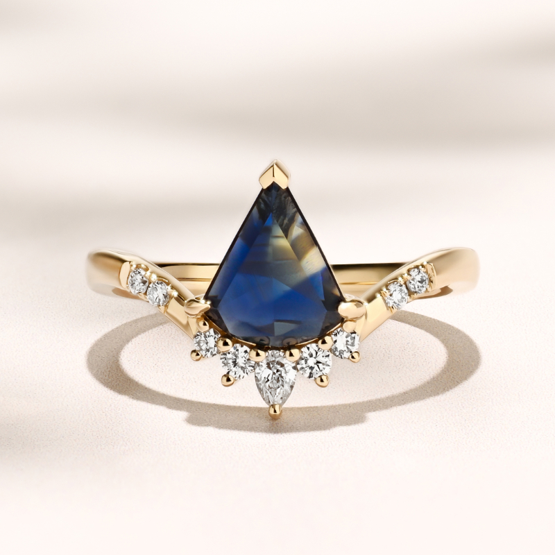 Vesper Ring I 1.12ct Australian Fan-Rose Cut Sapphire