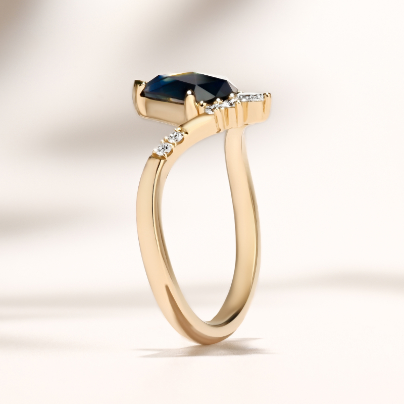Vesper Ring I 1.12ct Australian Fan-Rose Cut Sapphire