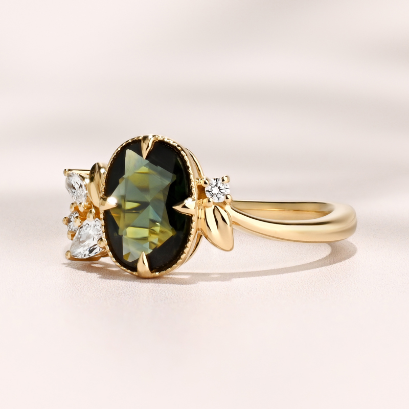 Veridia Ring I 1.39ct Oval Rose Teal Sapphire