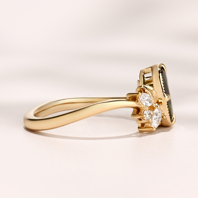 Veridia Ring I 1.39ct Oval Rose Teal Sapphire