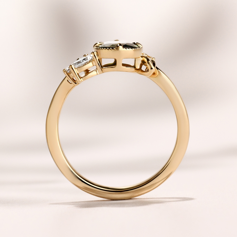 Veridia Ring I 1.39ct Oval Rose Teal Sapphire