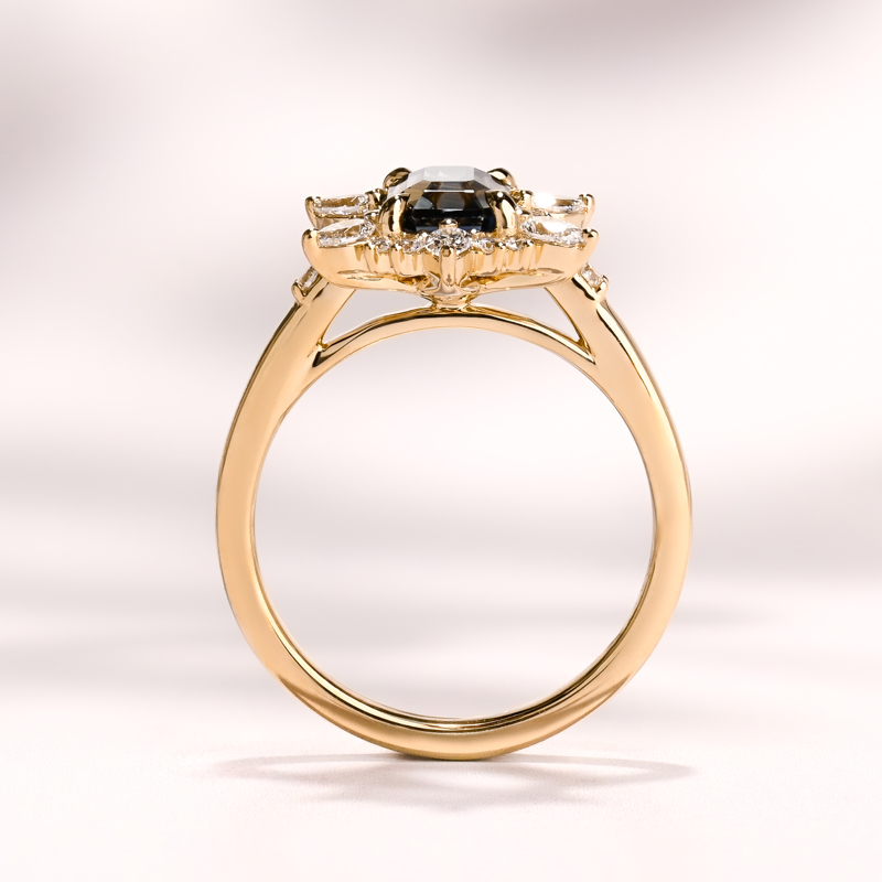 Lotus Light Ring I 1.53ct Teal Sapphire