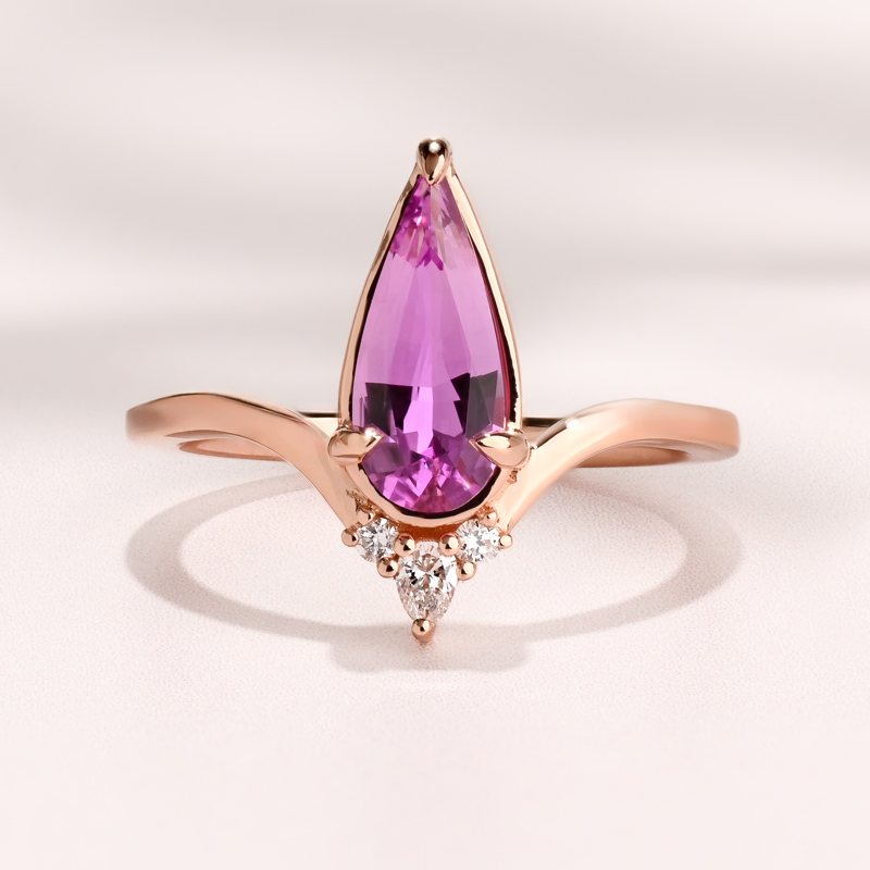 Avalon Ring I 1.24 Long Pear Pink Sapphire