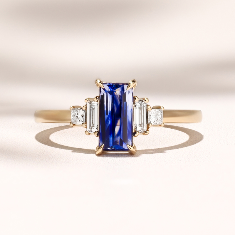 Profile Amelia Ring: 1.30ct Rectangular Ceylon Sapphire