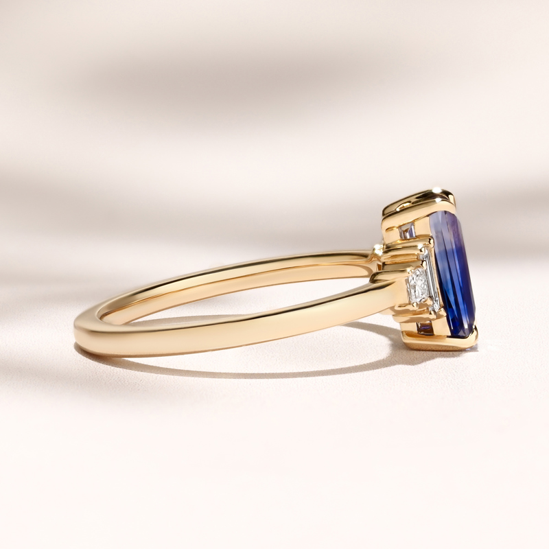 Profile Amelia Ring: 1.30ct Rectangular Ceylon Sapphire