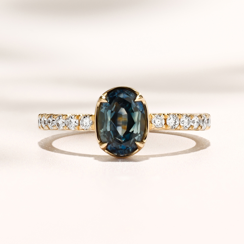 Jasper Ring I 1.21ct Teal Oval Sapphire