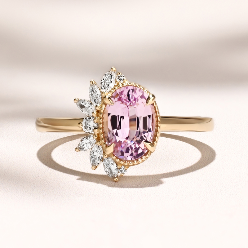 Floret Ring | 1.52ct Oval Pink Sapphire