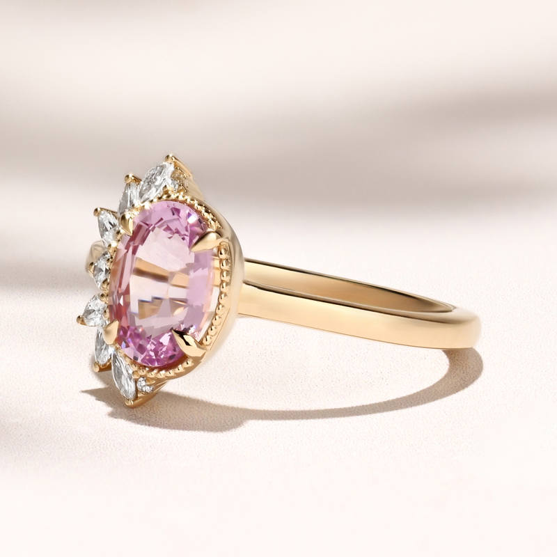 Floret Ring | 1.52ct Oval Pink Sapphire