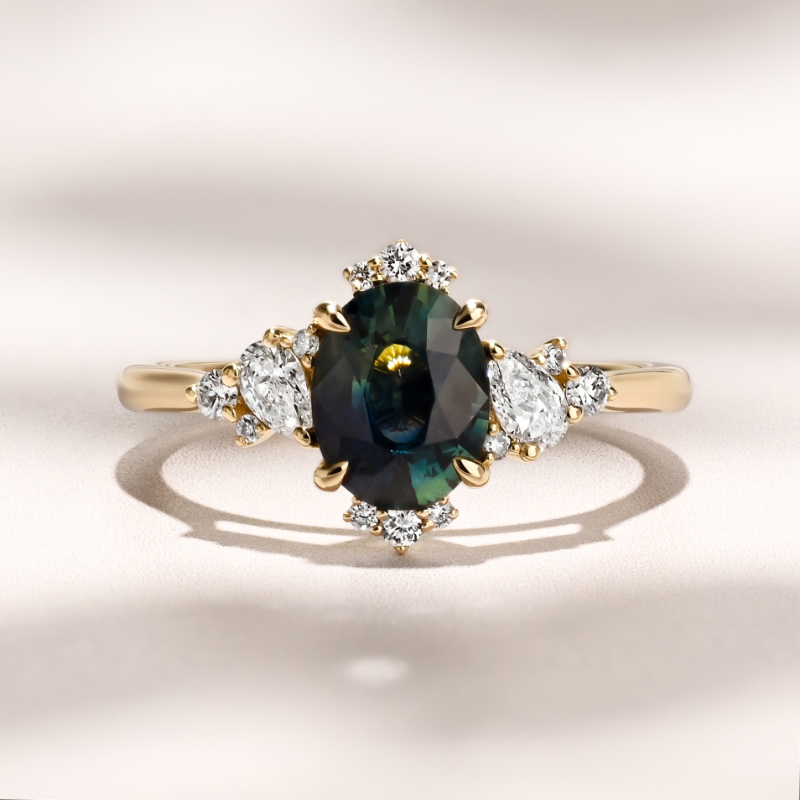 Comice Ring | 1.41ct Teal-Blue Oval Madagascar Sapphire