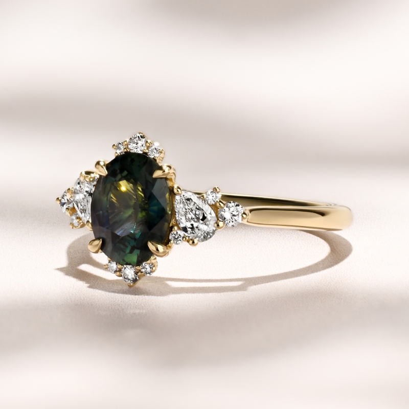 Comice Ring | 1.41ct Teal-Blue Oval Madagascar Sapphire