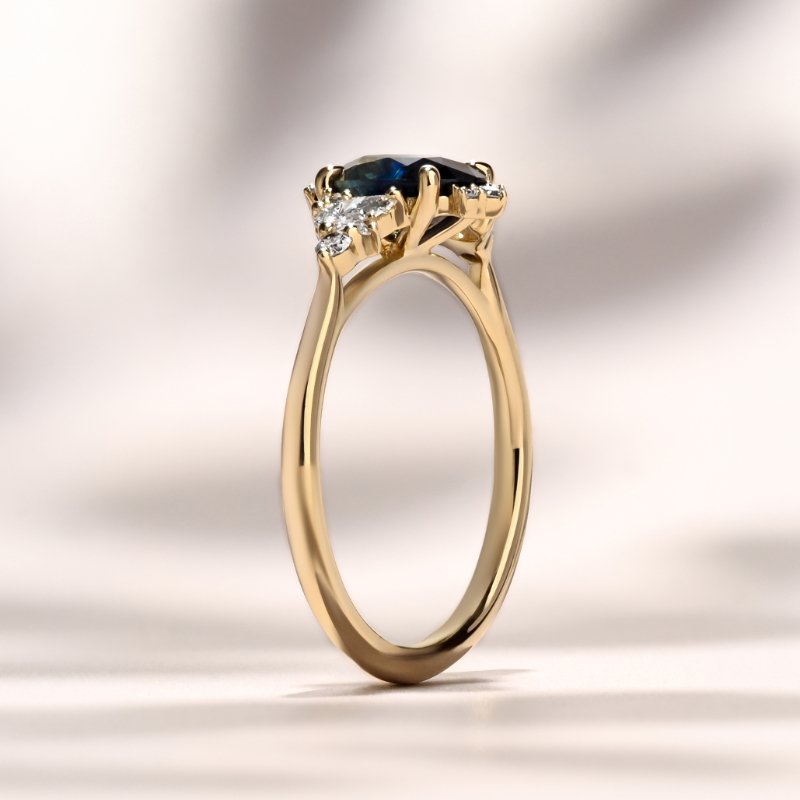 Comice Ring | 1.41ct Teal-Blue Oval Madagascar Sapphire