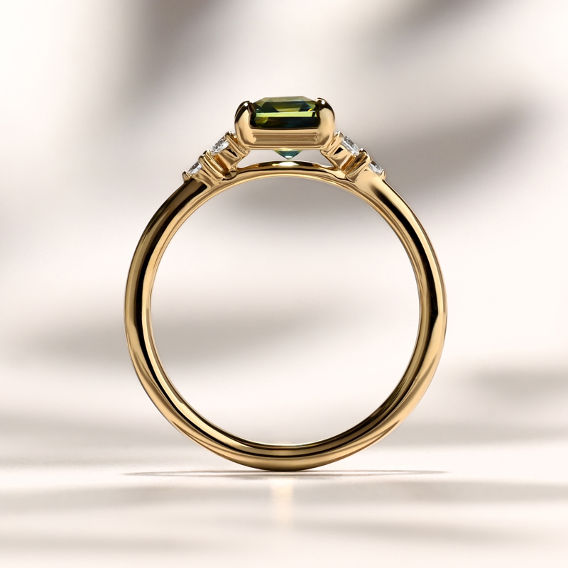 Cora Ring | 1.51ct Teal-Green Asscher Madagascar Sapphire