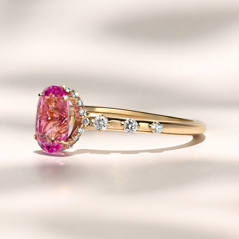 Mavi Ring | 1.52ct Pink Oval Madagascar Sapphire