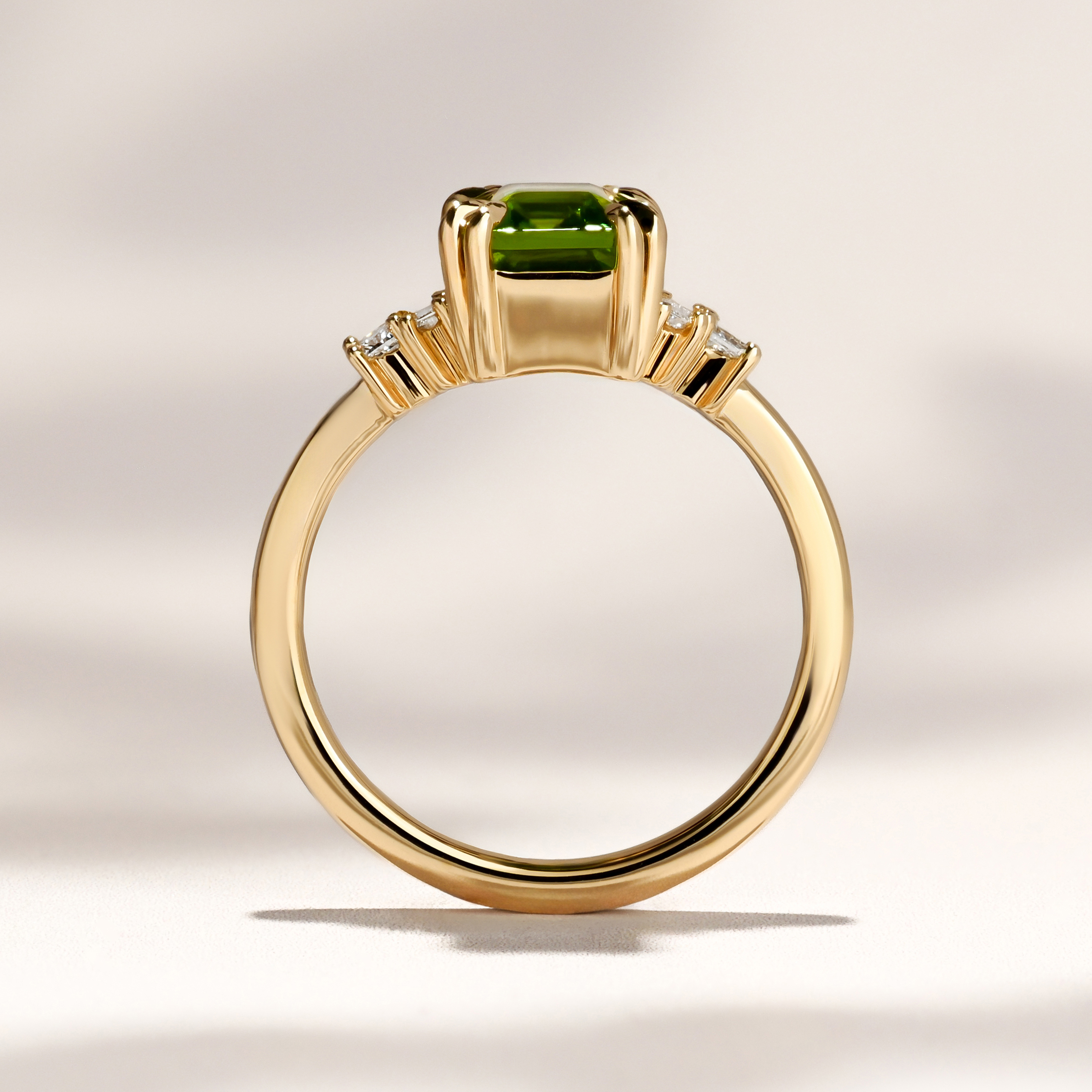 Amelia Ring: 4.19ct Rectangular Green Afghanistan Tourmaline