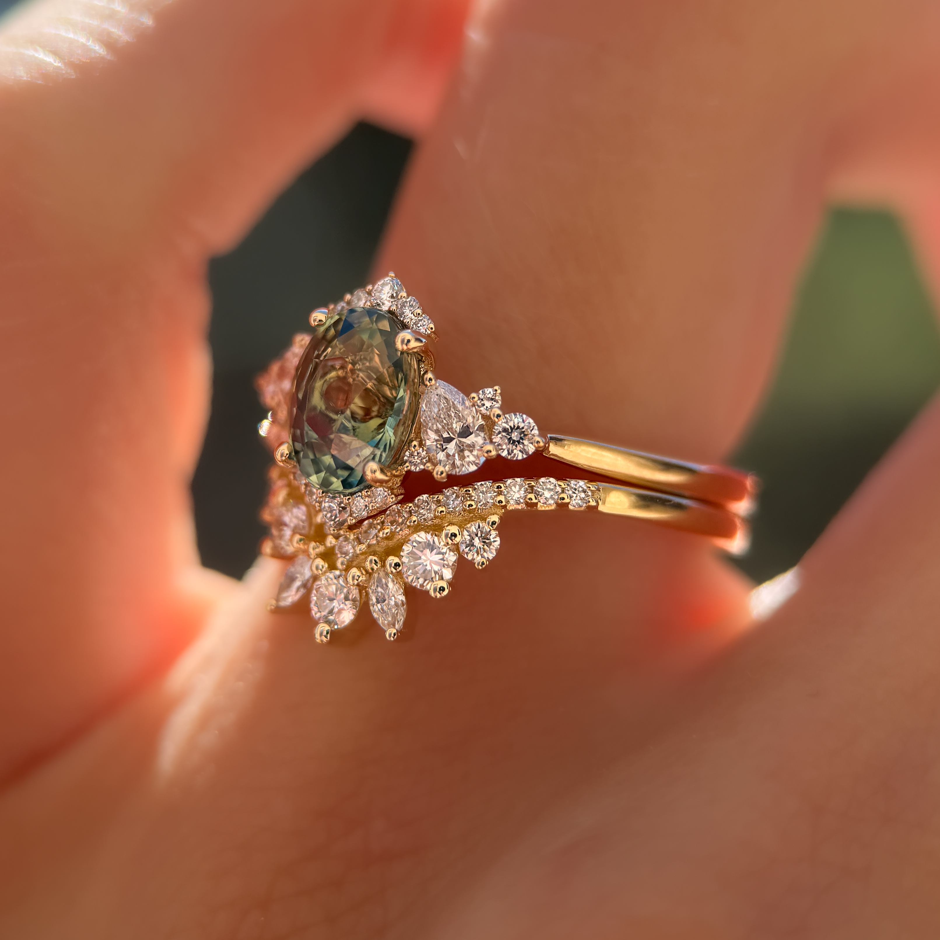 Comice Ring | 1.51ct Teal Oval Madegascar Sapphire