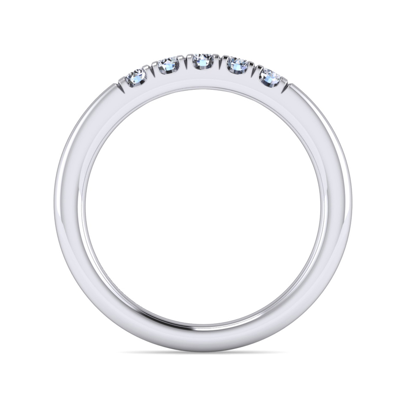 14K White Gold Five Stone 1/4ctw Lab Grown Diamond Band