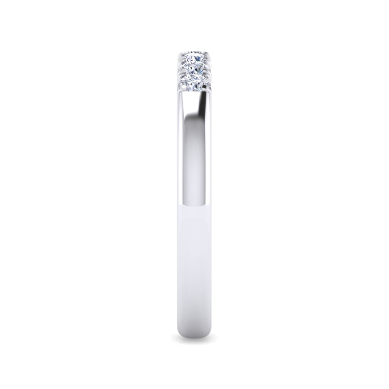 14K White Gold 7 Stone 1/4ctw Lab Grown Diamond Band