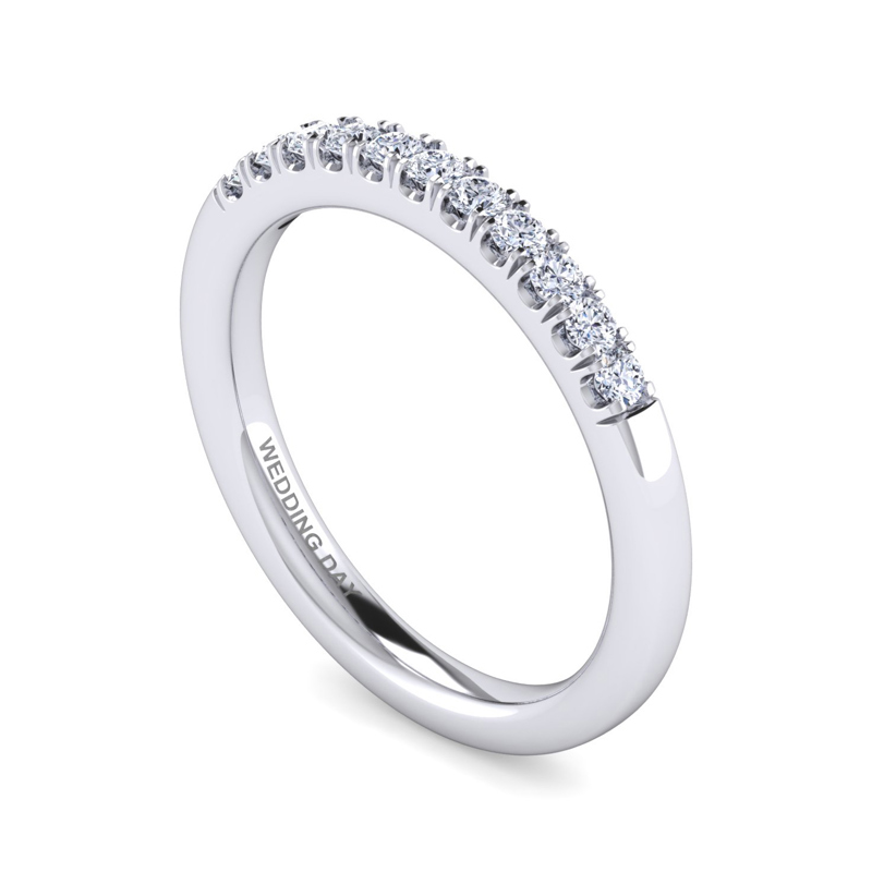 14K White Gold 11 Stone 1/4ctw Lab Grown Diamond Band