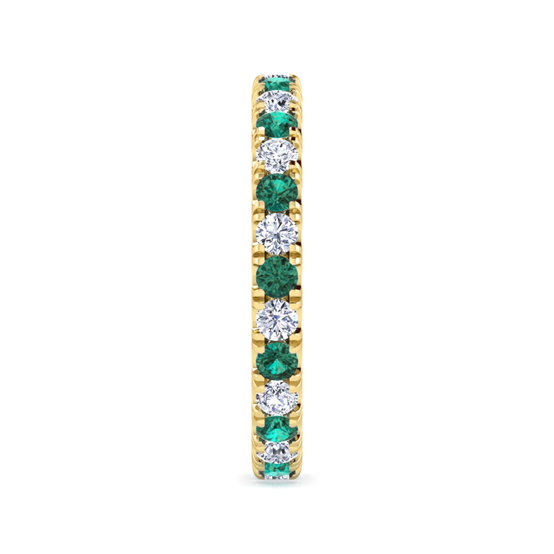 14k Yellow Gold Emerald and 1/2ctw Lab Grown Diamond Eternity Band
