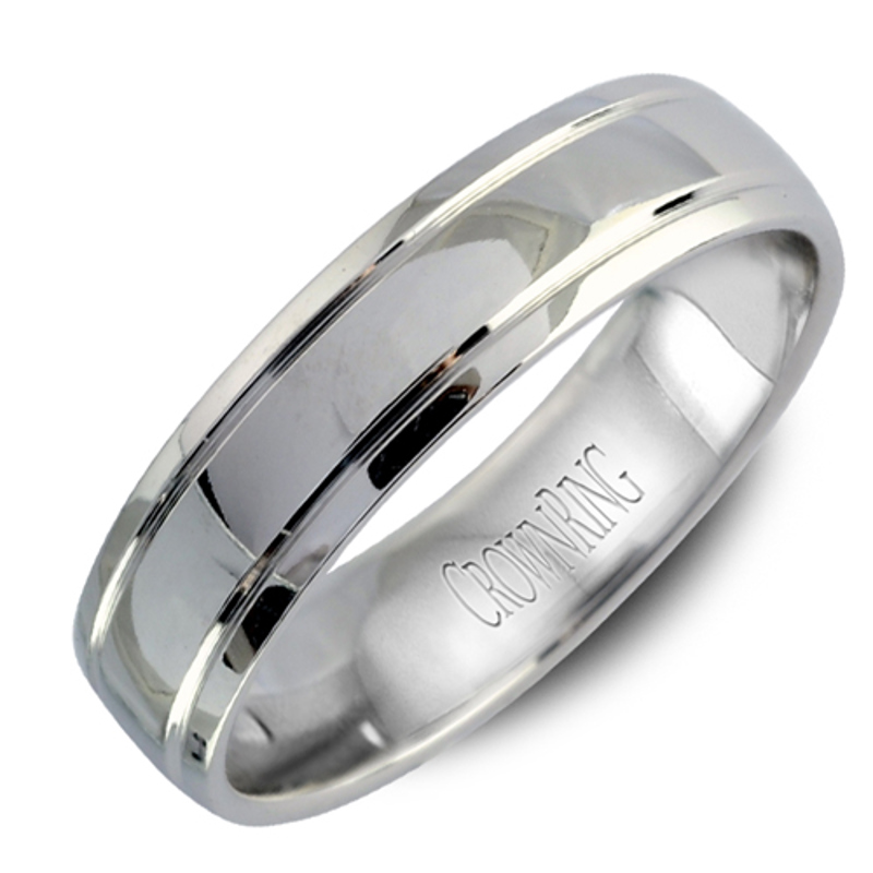 14K White Gold High Polish 5.5mm Wedding Band