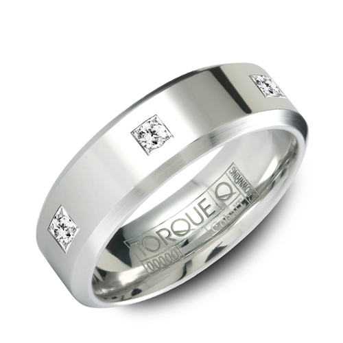 Cobalt 7mm Brushed 1/4ctw Diamond Band