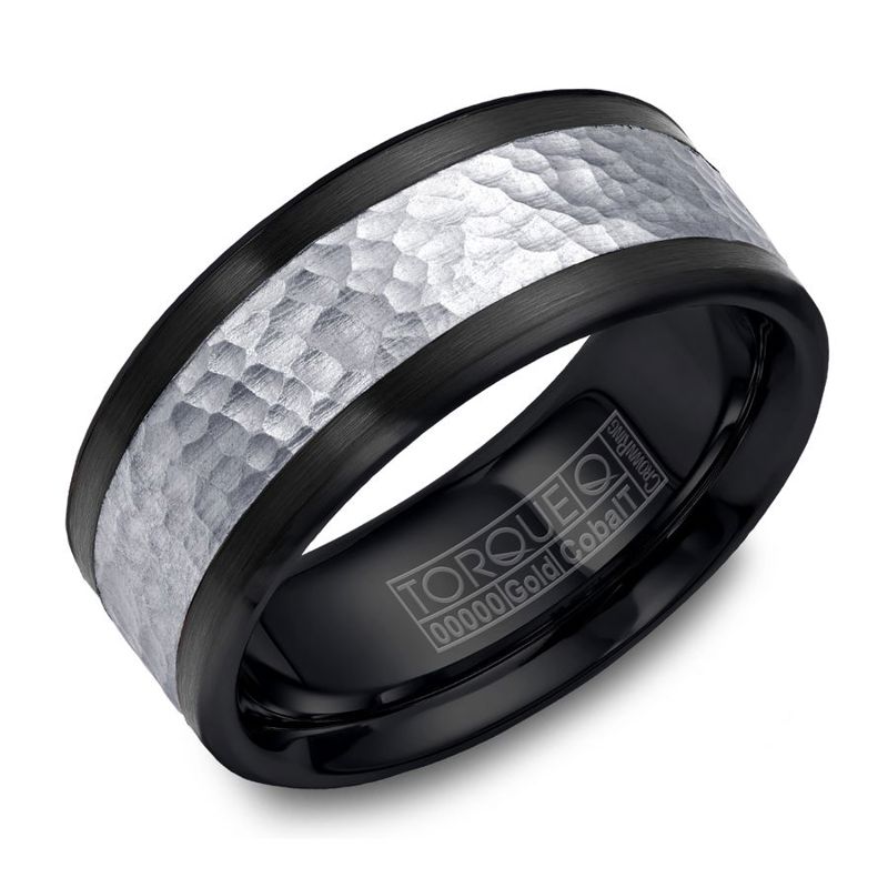 Black Cobalt and 14K White Gold 9mm Band