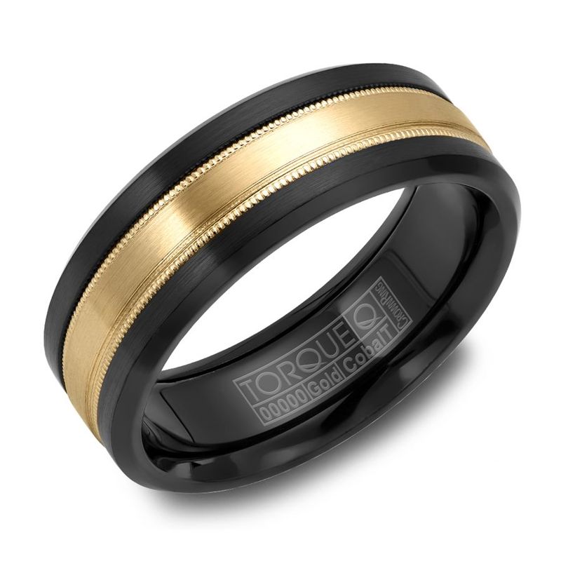 Black Cobalt and 14K Yellow Gold 9mm Band