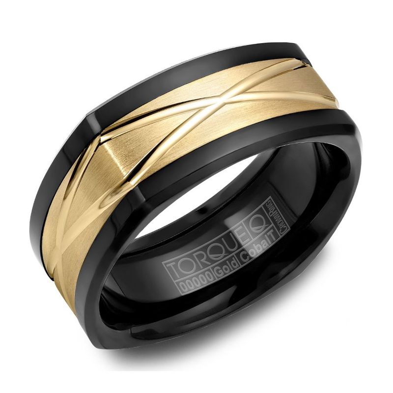 Black Cobalt and 14K Yellow Gold 9mm Band