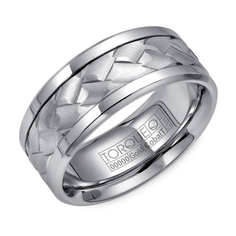 Cobalt and 14K White Gold 9mm Band