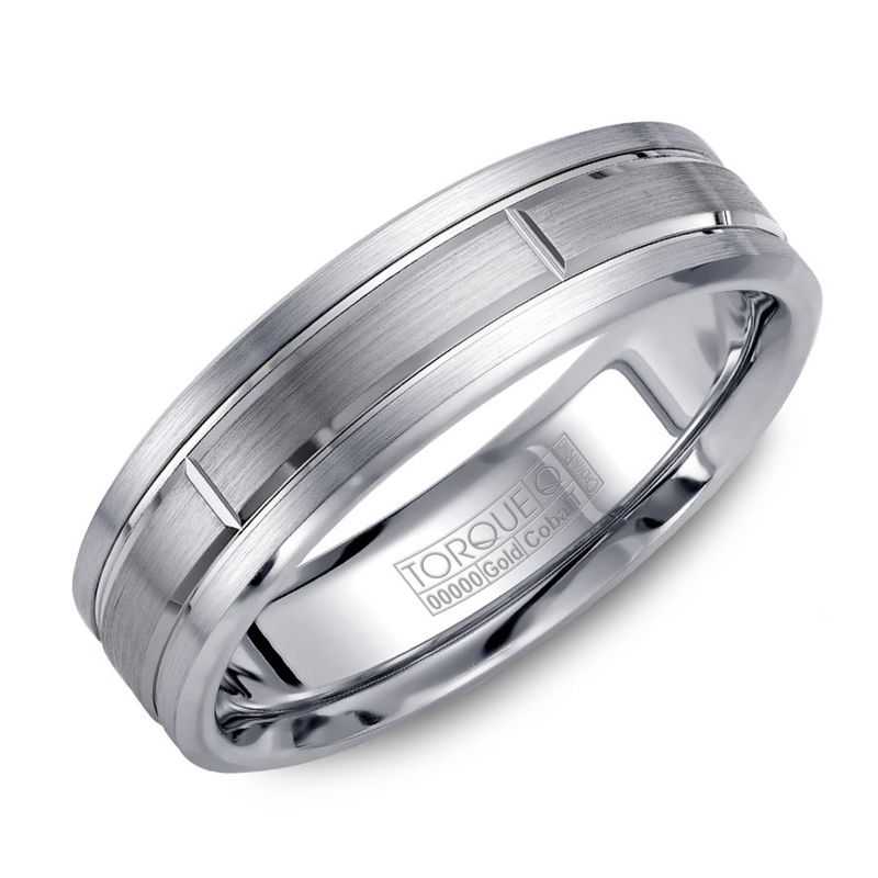 Cobalt and 14K White Gold 6mm Band
