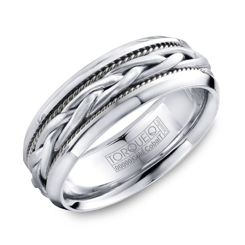 Cobalt and 14K White Gold 7.5mm Band