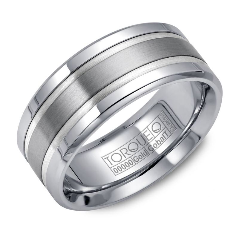 Cobalt, Silver and Titanium 9mm Band
