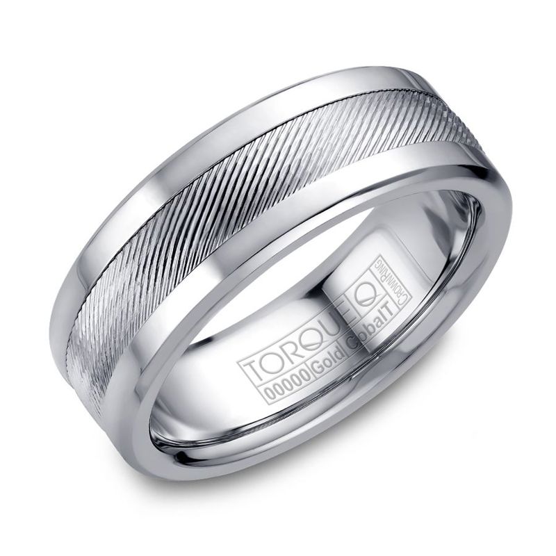 Cobalt and 14K White Gold 7.5mm Band