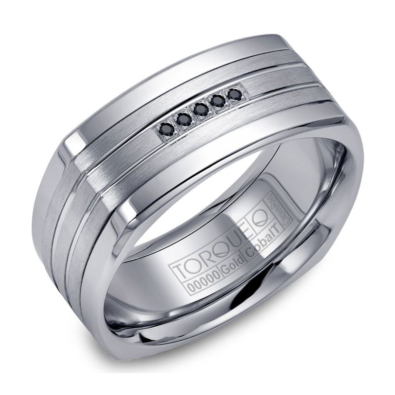 Cobalt and 14K White Gold 9mm Band