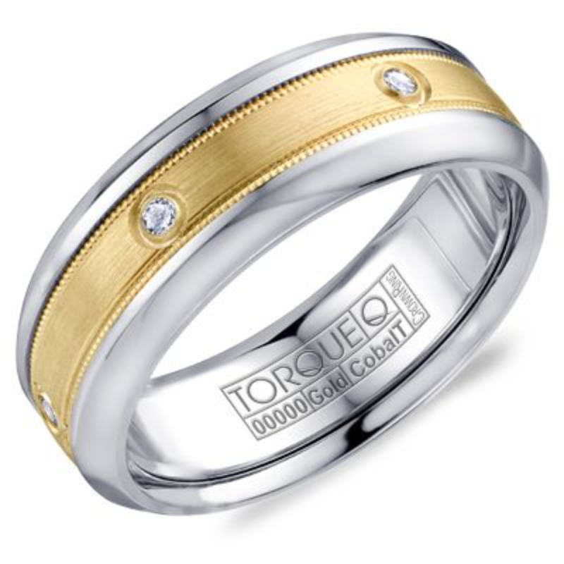 Cobalt and 14K Yellow Gold 7.5 mm Band