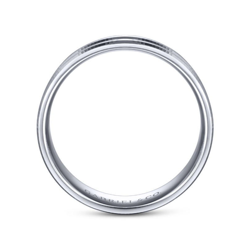 14K White Gold 6mm Center Channel Wedding Band