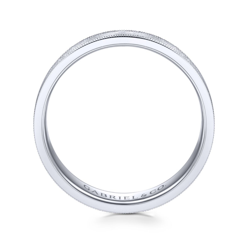 14K White Gold 6mm Sandblast Finish Wedding Band