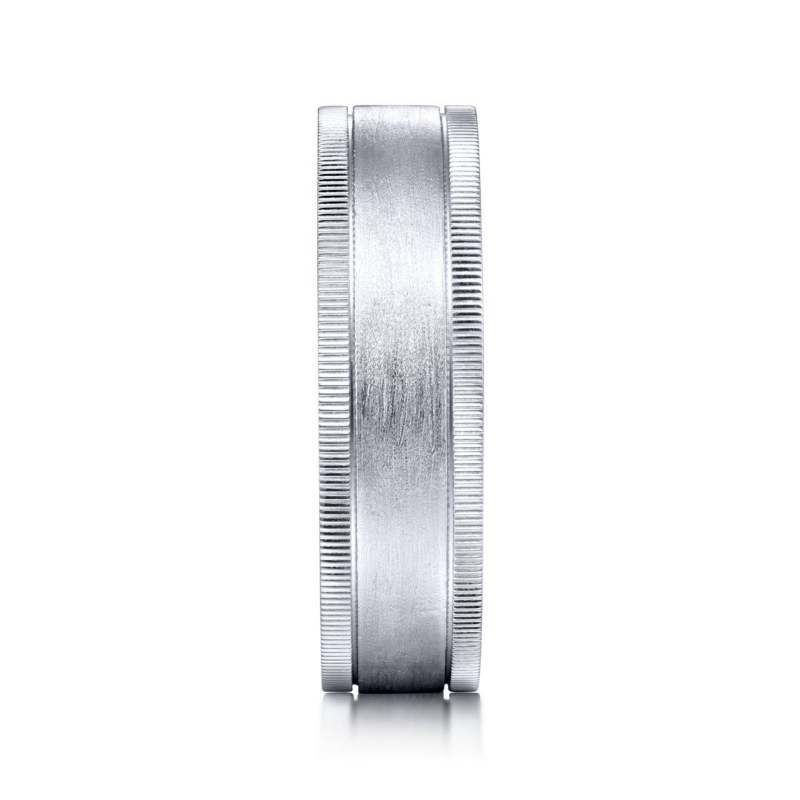14K White Gold 6mm Sandblast Finish Wedding Band