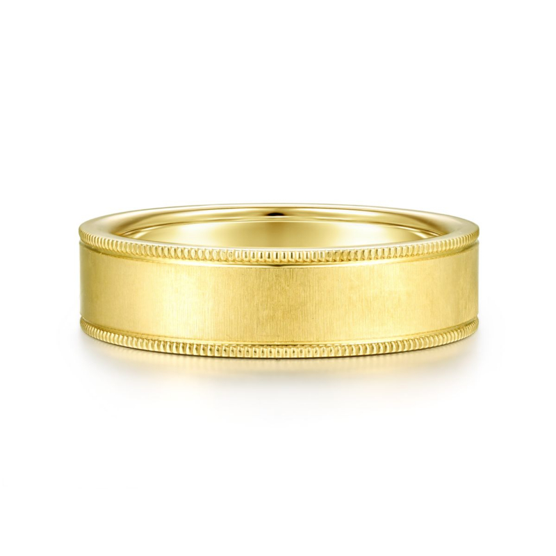 14K Yellow Gold 6mm Satin Finish Wedding Band