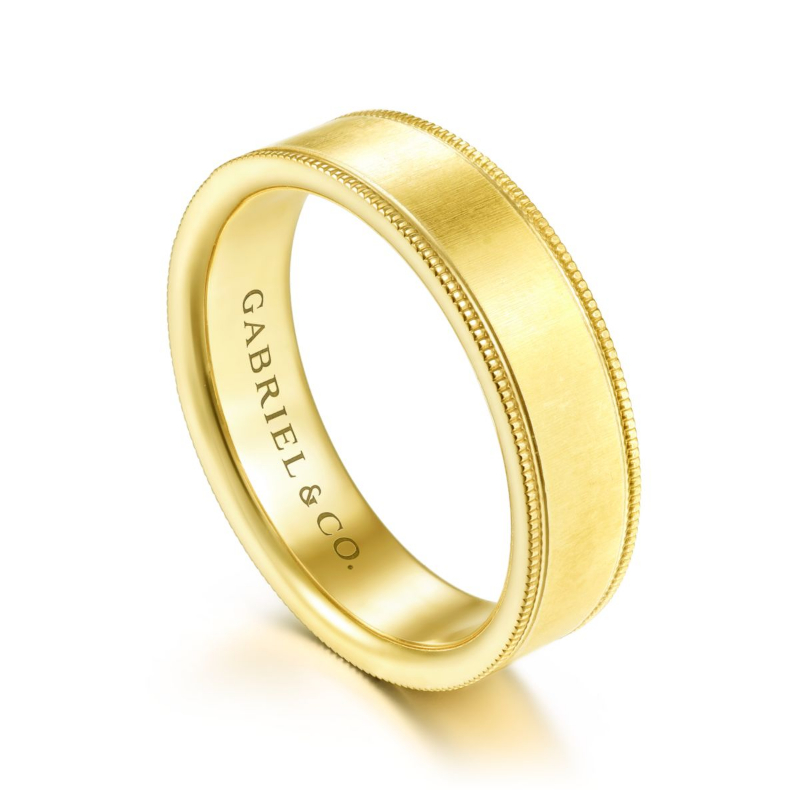 14K Yellow Gold 6mm Satin Finish Wedding Band