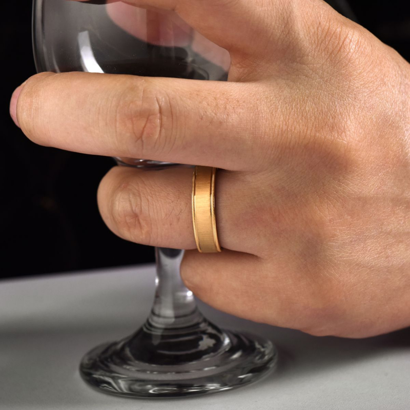 14K Yellow Gold 6mm Satin Finish Wedding Band