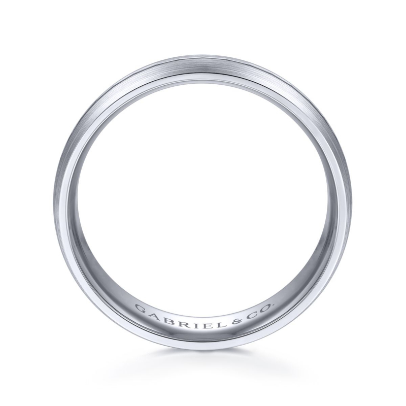 14K White Gold 6mm Satin Wedding Band