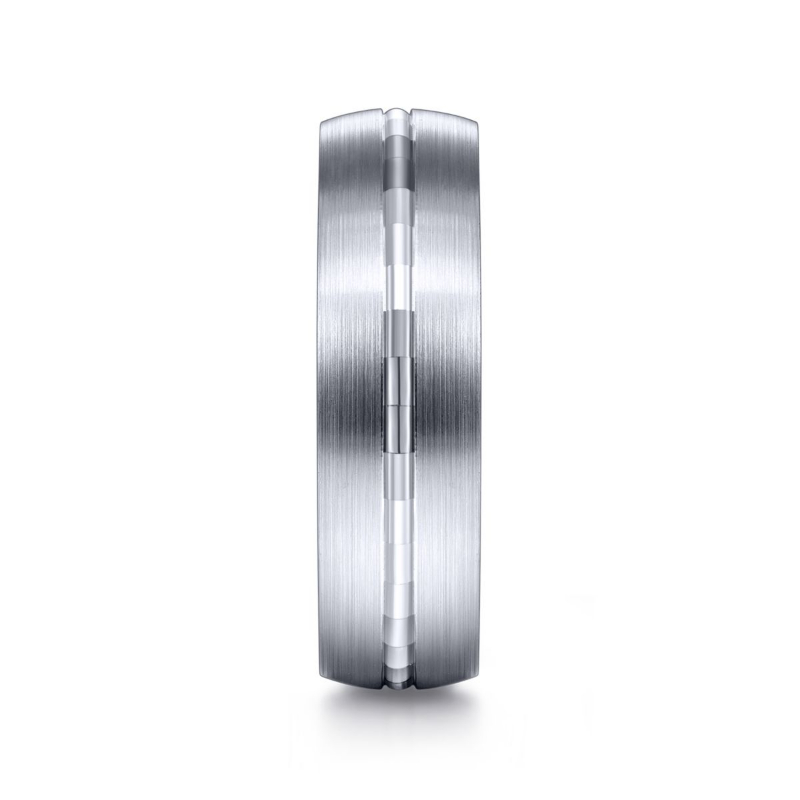 14K White Gold 6mm Satin Wedding Band