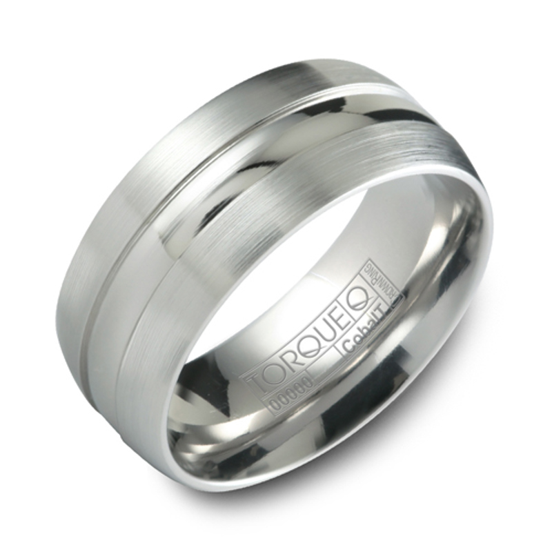 Cobalt 9mm Brushed and Polished Wedding Band