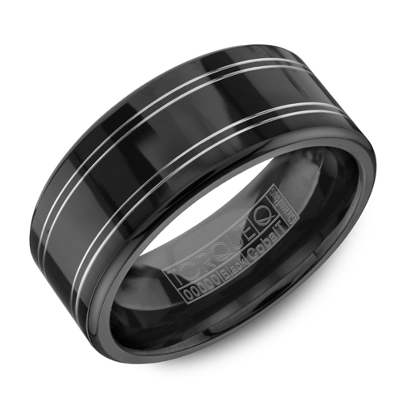 Black Cobalt 9mm Square Wedding Band