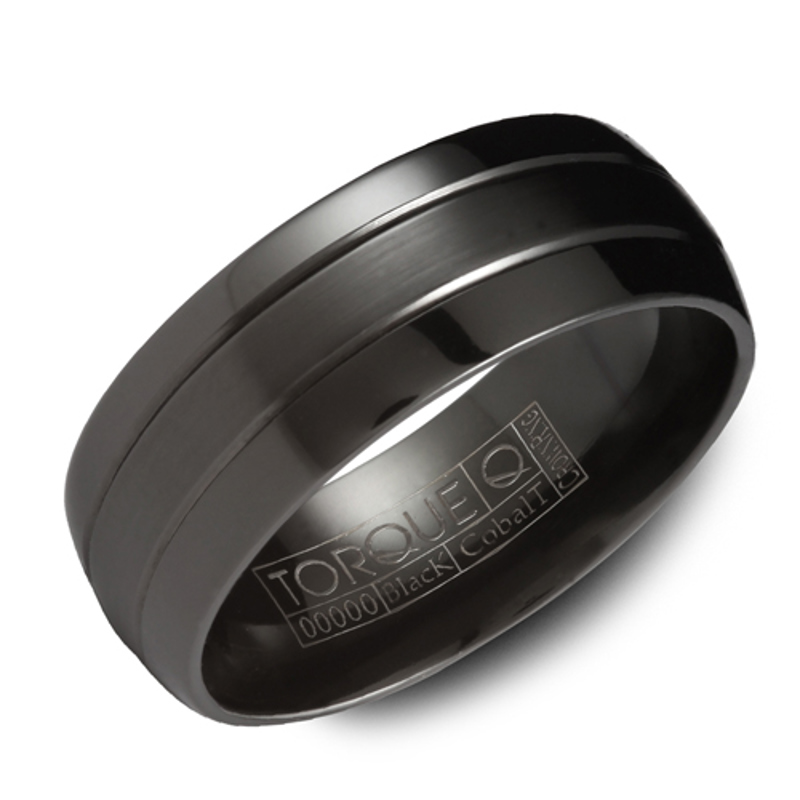 Black Cobalt 7mm Triple Row Wedding Band