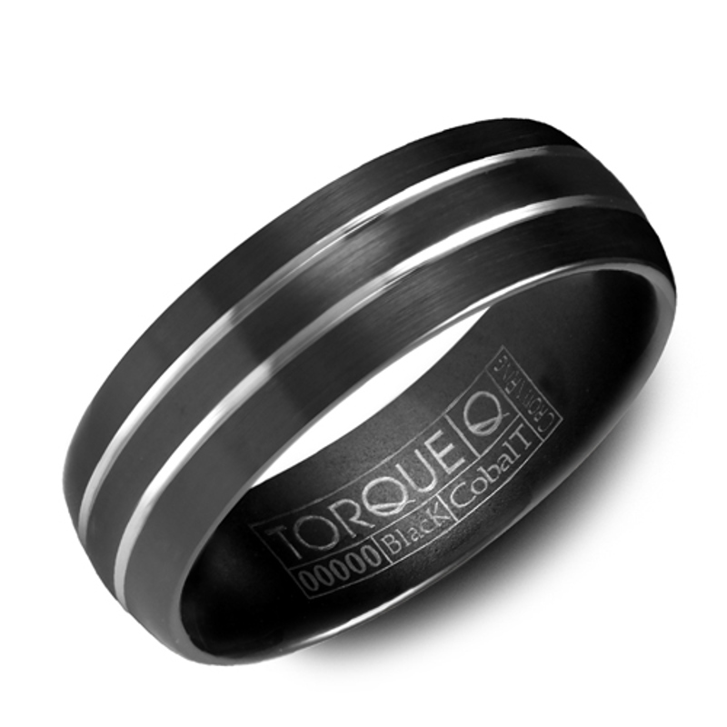 Black Cobalt 7mm Triple Row Wedding Band