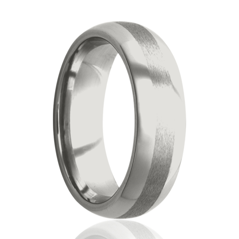 Cobalt 7mm High Polish and Satin Finish Domed Wedding Band