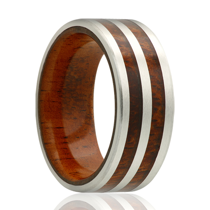 Cobalt and KOA Inlay 8mm Wedding Band