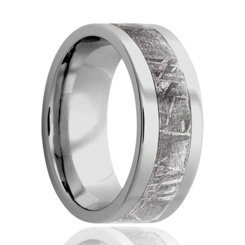 Cobalt and Meteorite Inlay 8mm Wedding Band